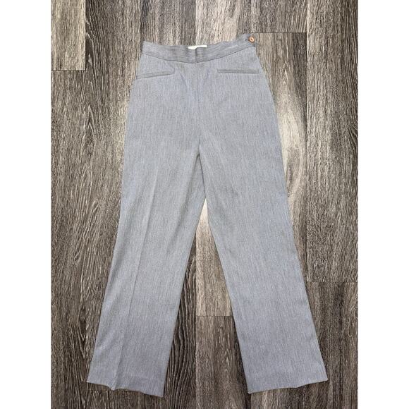 Vintage Cache Gray Striped Flare Career Work Dress Pants Made in USA Womens 2 - Picture 1 of 4